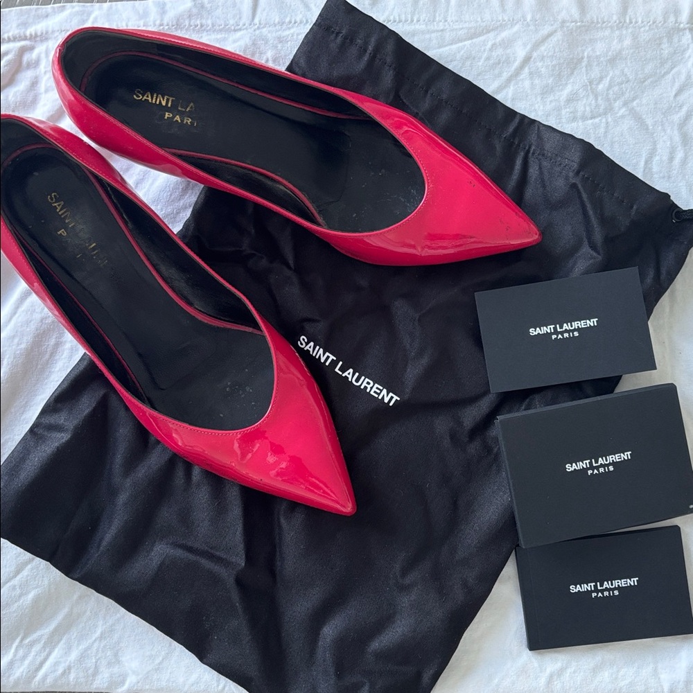 Saint Laurent Fuchsia Patent Leather Pumps